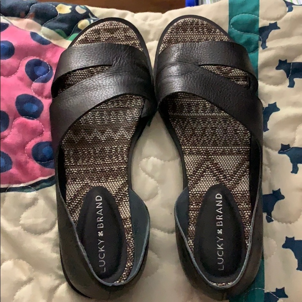 Lucky brand size 9 black flats shoes